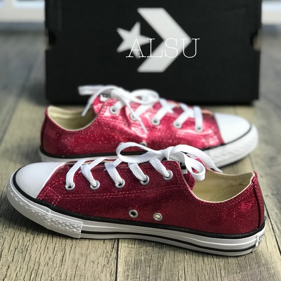 Converse Ctas OX Pink POP Natural Glitter J/W - Picture 6 of 8